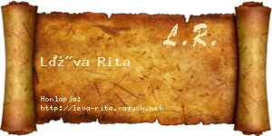 Léva Rita névjegykártya
